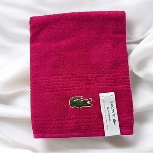 LACOSTE Bath Towel 100% Cotton 30"X 52" Pink